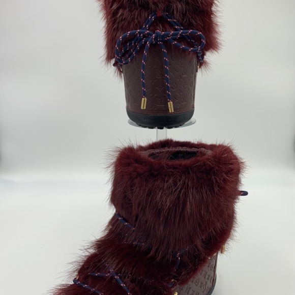 LOUIS VUITTON Off-Piste Beaver Fur Snow Boots WOMENS SZ 8 to 8.5 - Picture 4 of 12
